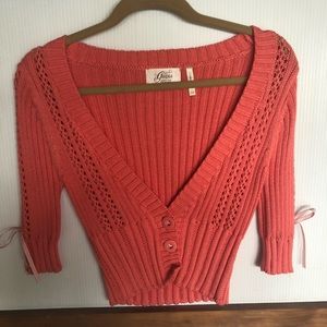 Guess beautiful coral cropped sweater